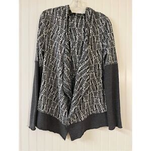 PrAna knit top No closure w/hood grays sz Large